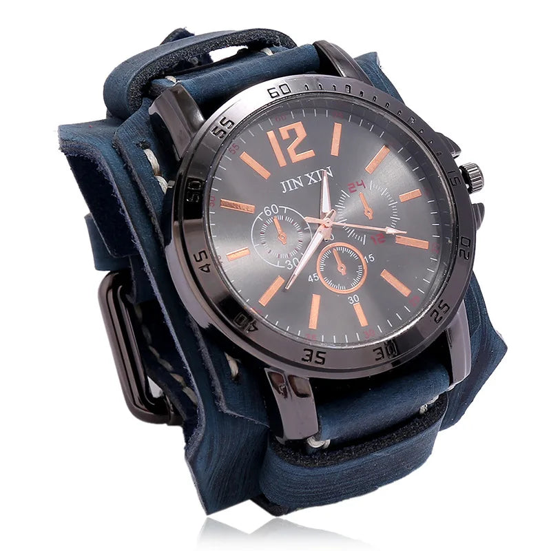 Montre vintage homme bracelet cuir