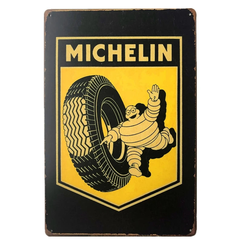 Plaque metal pub pneu vintage