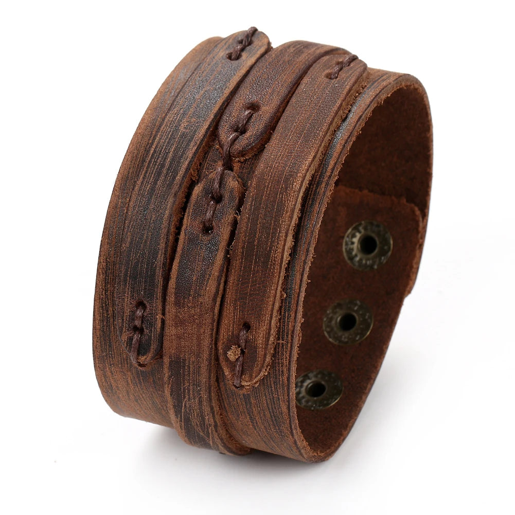 Bracelet en cuir vintage tendance