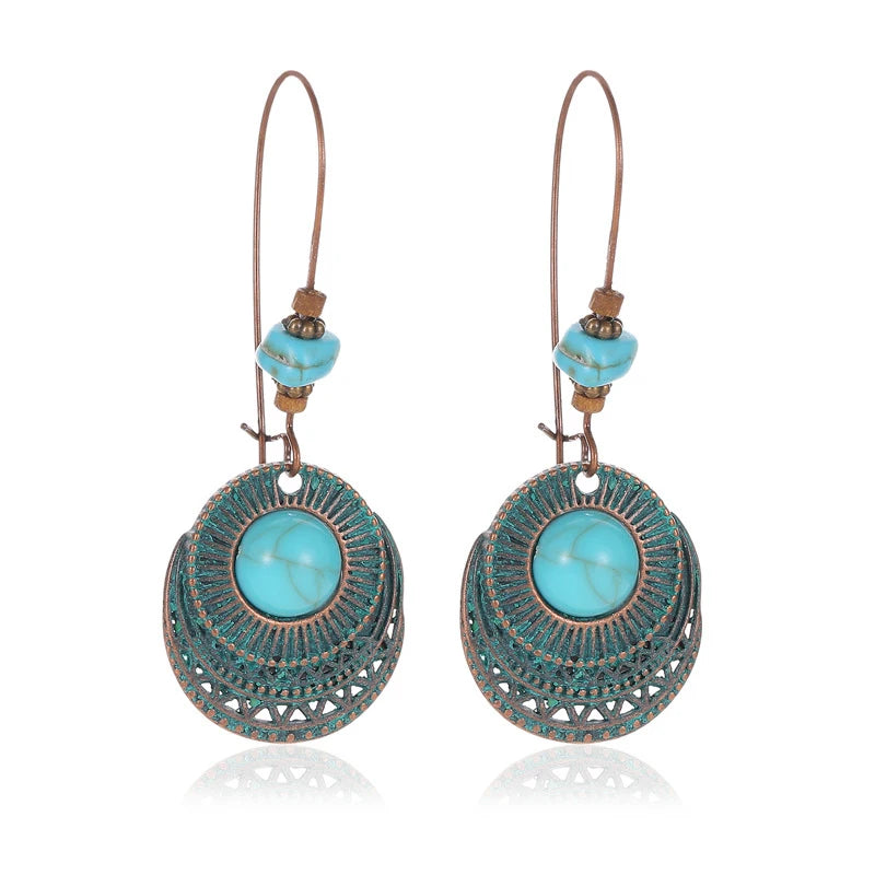 Boucle d'oreille turquoise vintage