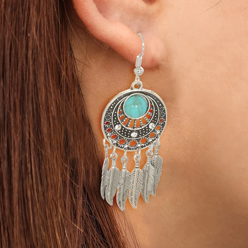 Boucle d'oreille turquoise vintage