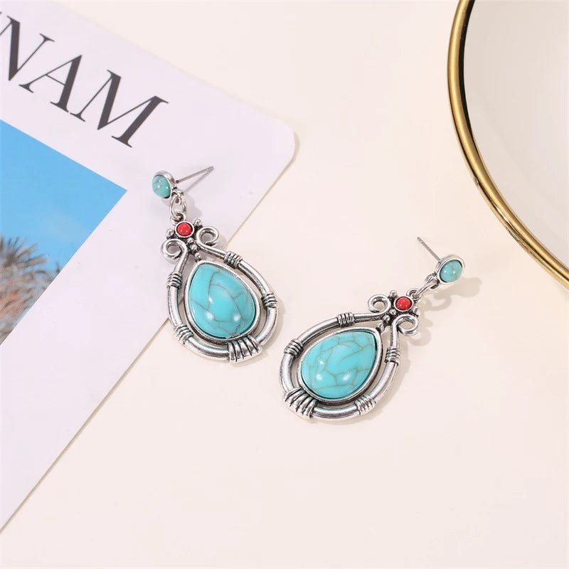 Boucle d'oreille turquoise vintage
