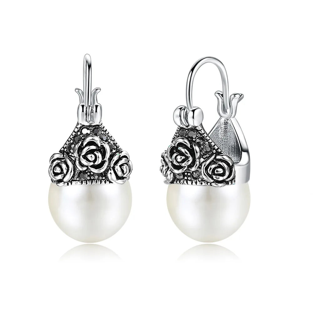 Boucle d'oreille vintage perle