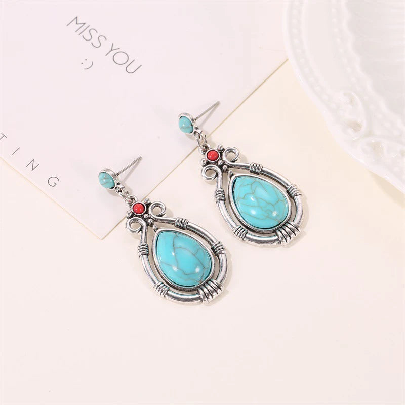 Boucle d'oreille turquoise vintage