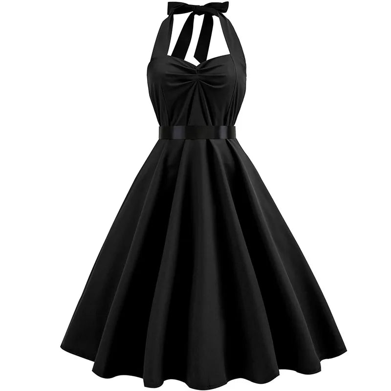 Robe vintage à petit pois pour femme