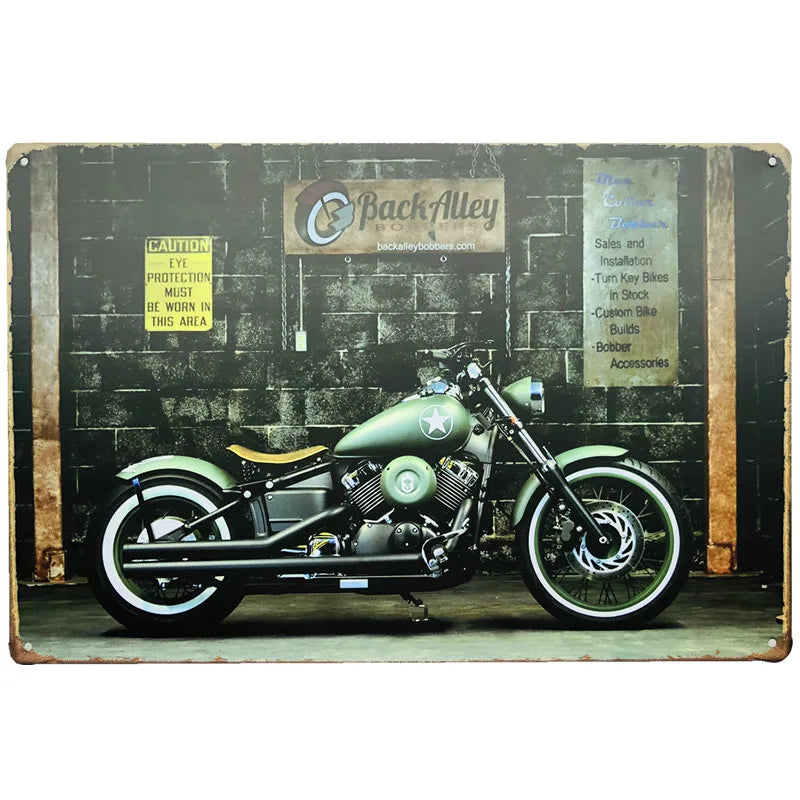 Plaque metal moto vintage