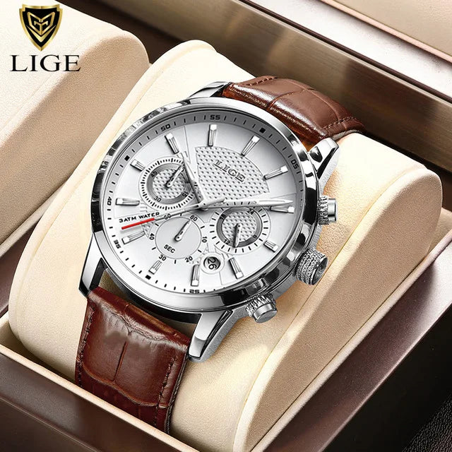 Montre homme cuir marron vintage