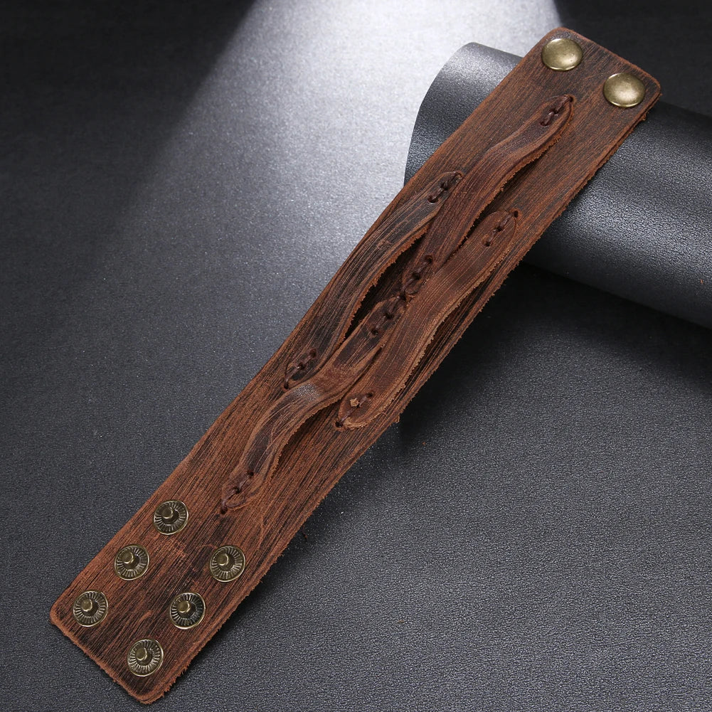 Bracelet en cuir vintage tendance