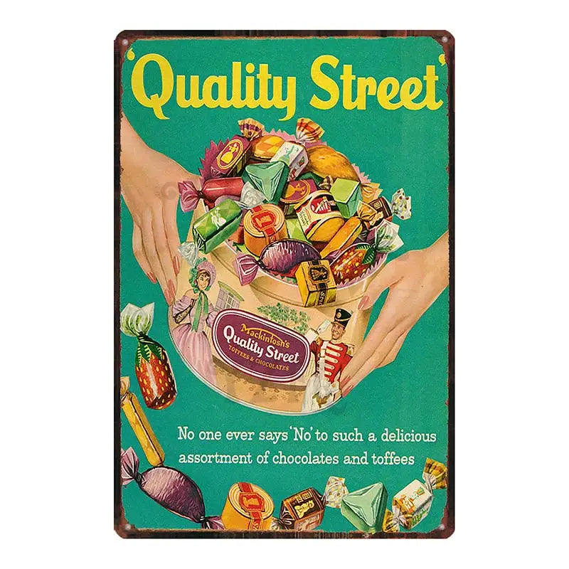 Plaque metal chocolat vintage