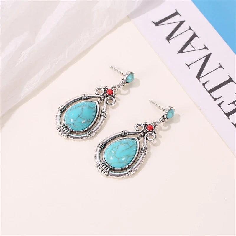 Boucle d'oreille turquoise vintage