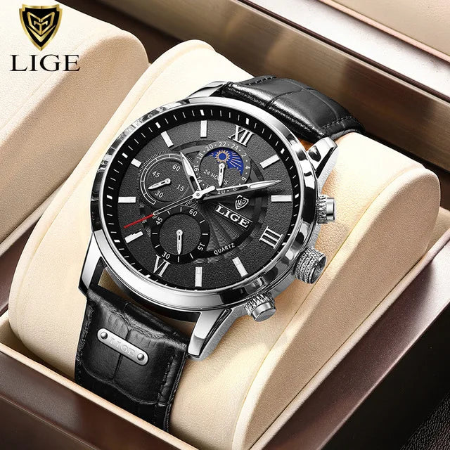 Montre homme cuir marron vintage