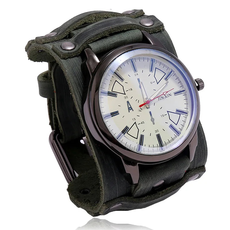 Montre vintage homme bracelet cuir