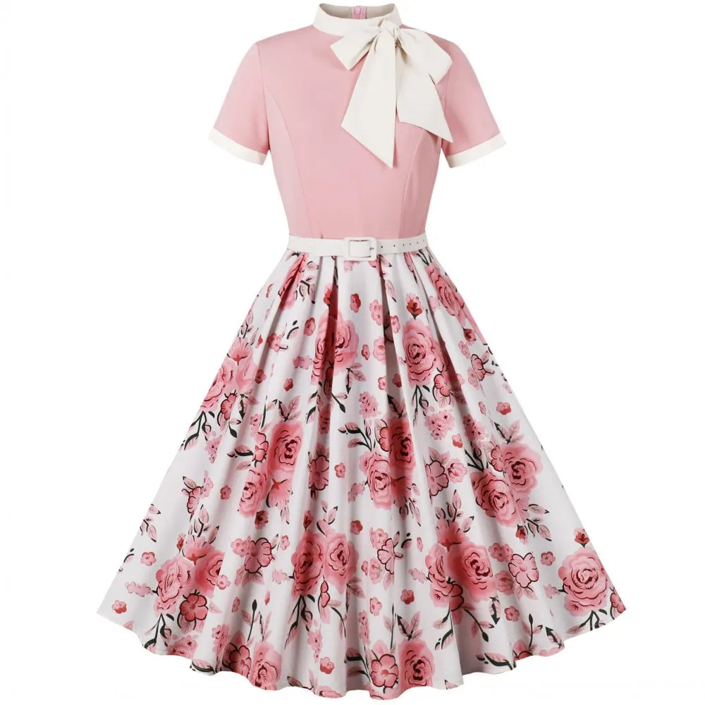 Robe vintage à jupe fleurie