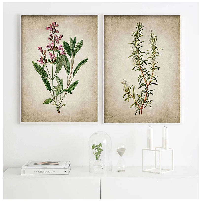 Affiche fleurs vintage
