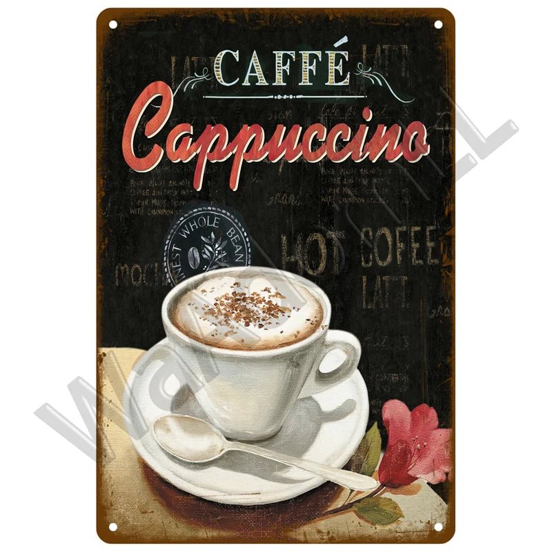 Plaque metal café vintage