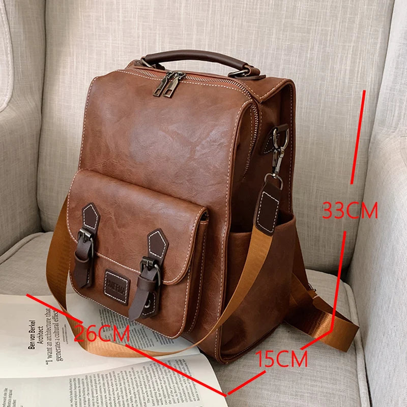 Sac à dos cuir marron vintage
