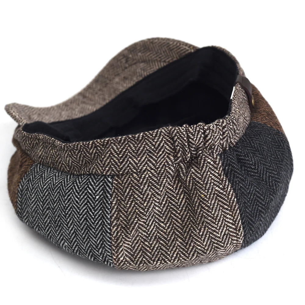 Casquette gavroche vintage à chevrons