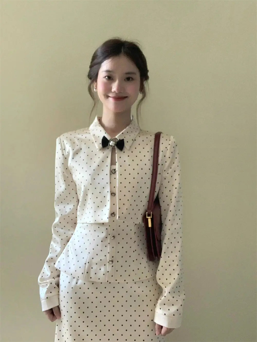 Veste courte à petit pois vintage