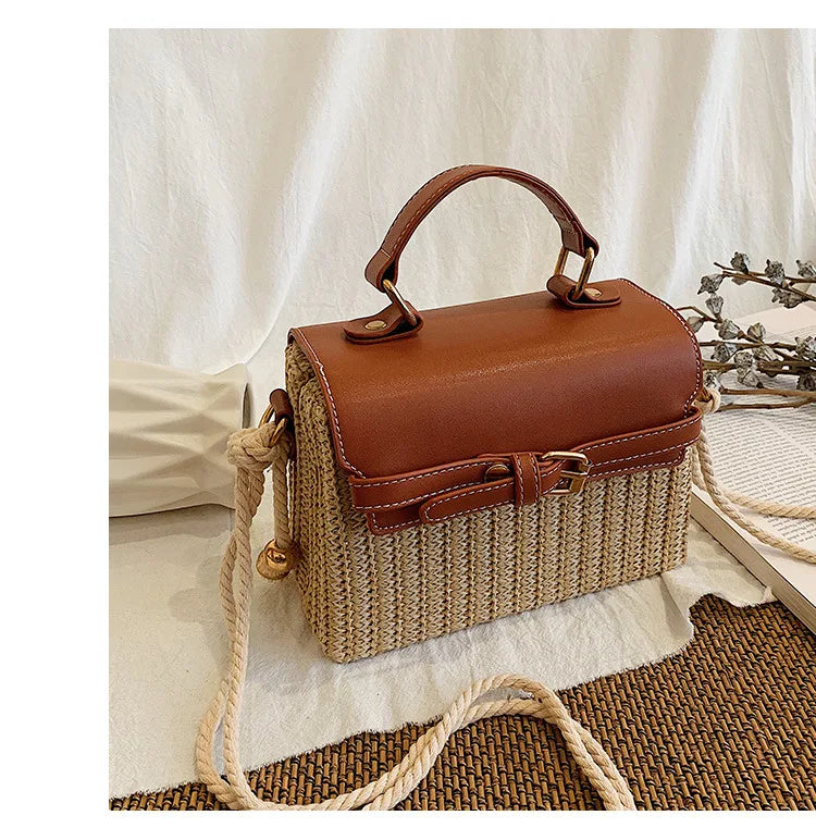 Sac à main en rotin vintage