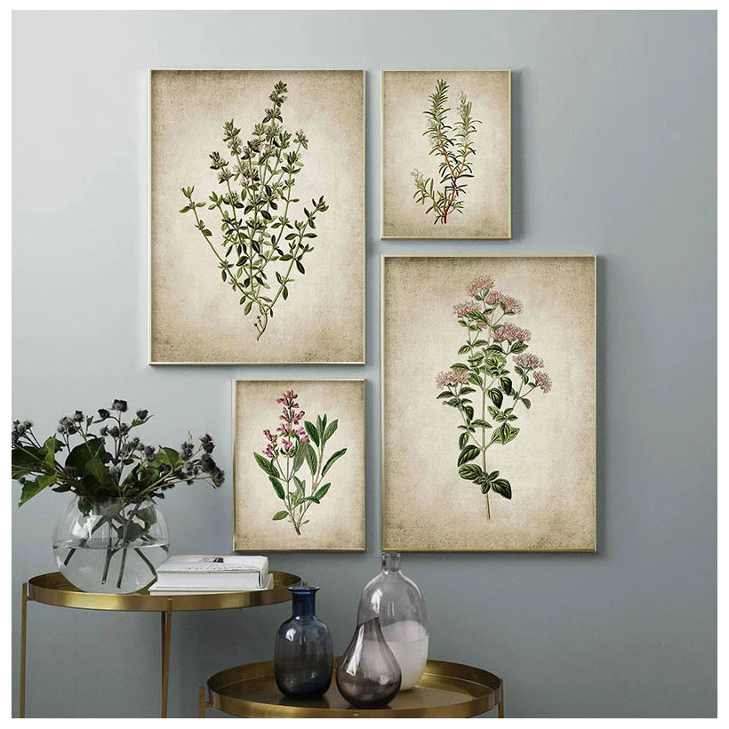 Affiche fleurs vintage