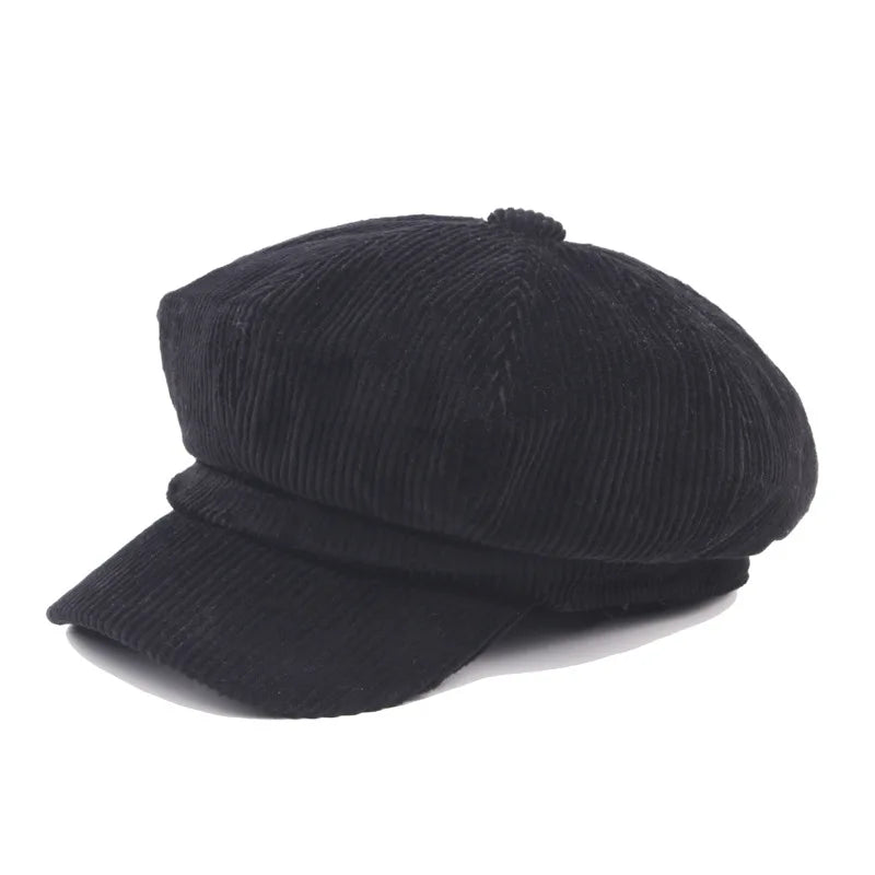 Casquette gavroche vintage velours cotelé