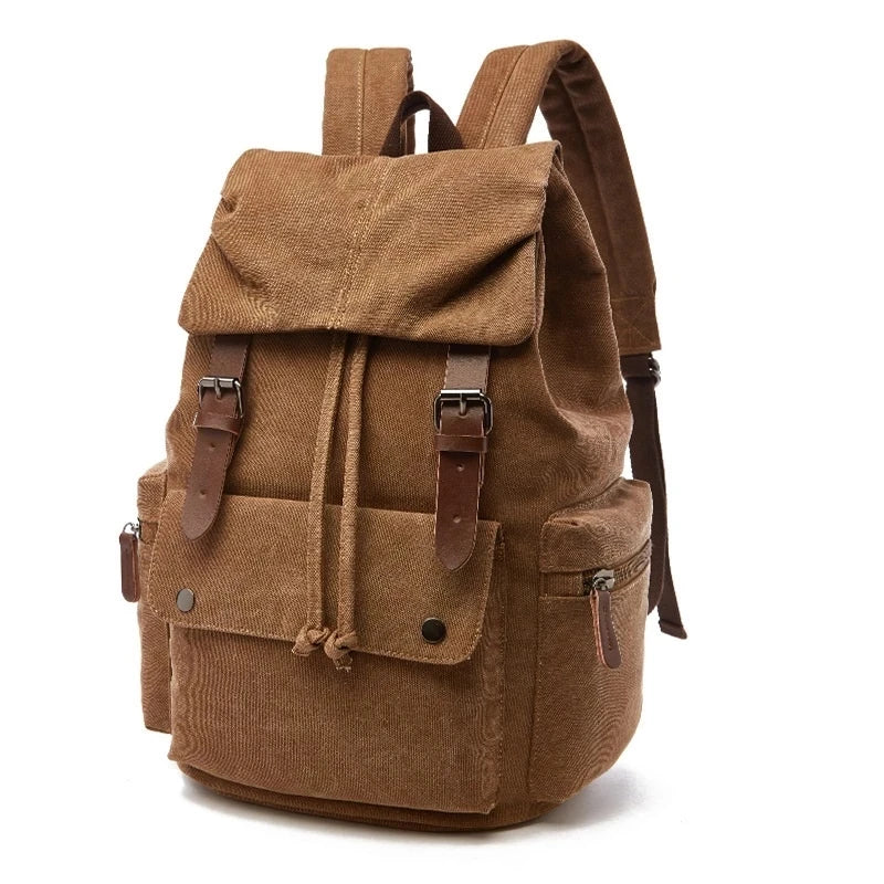 Sac à dos scolaire en toile vintage