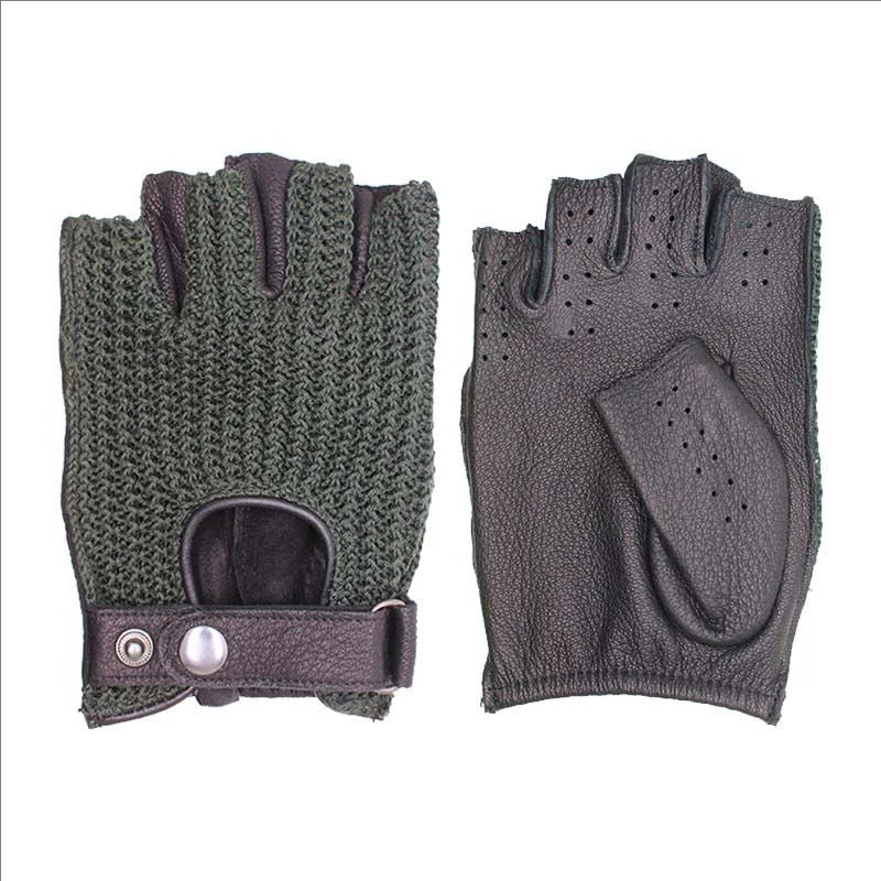 Gants de moto vintage à demi-doigts