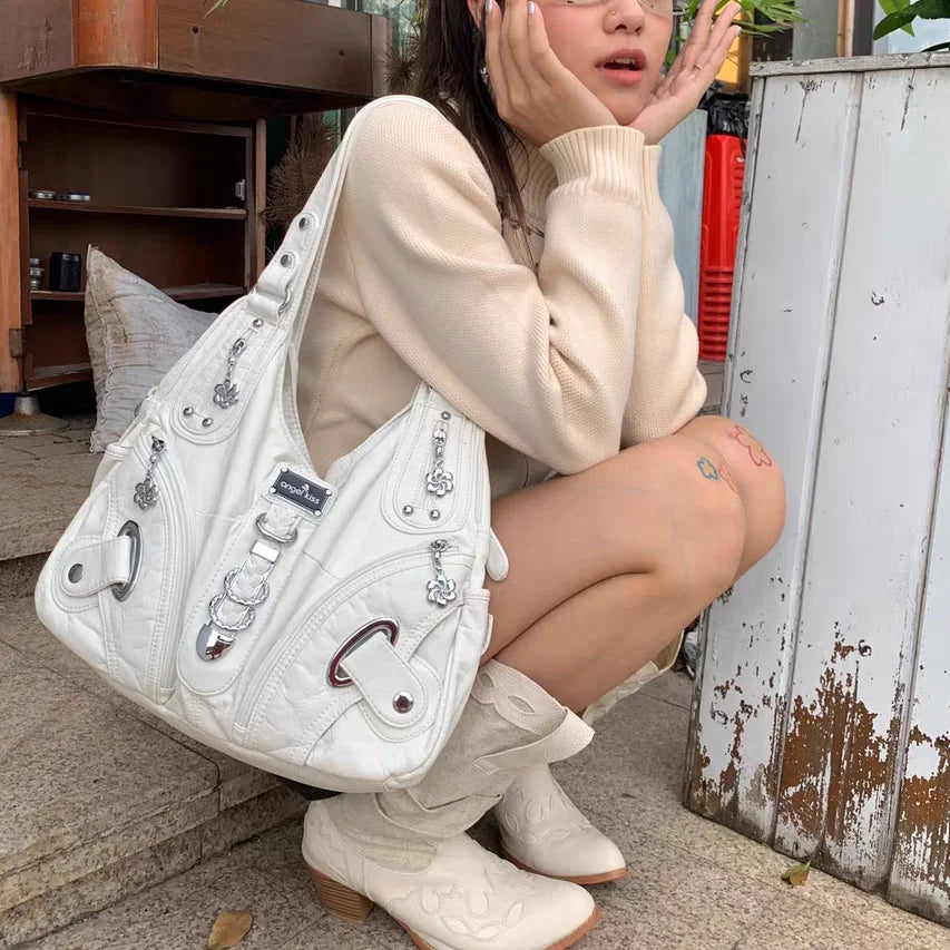 Sac à main vintage détails métalliques