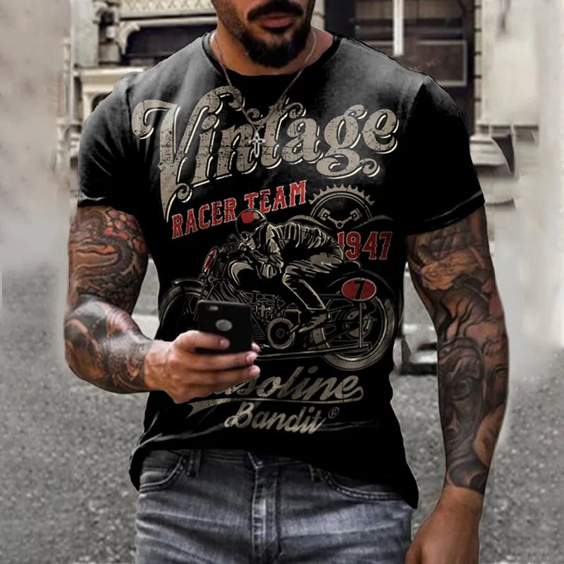 T-shirt moto vintage