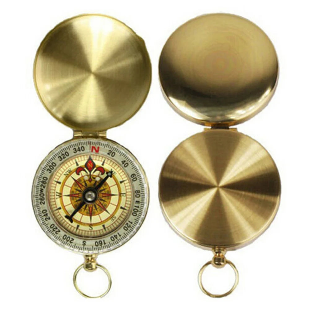 Boussole vintage dorée
