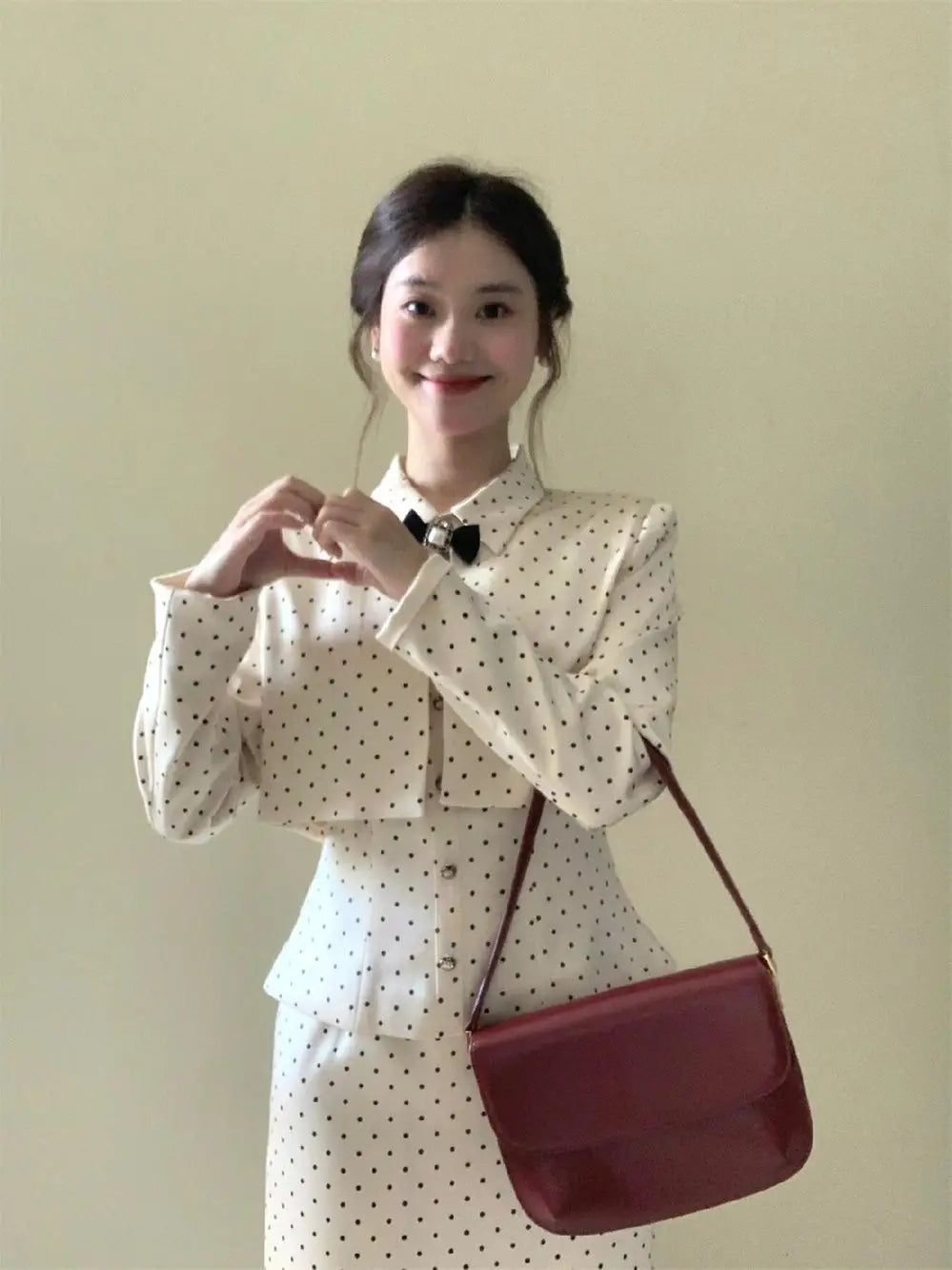 Veste courte à petit pois vintage