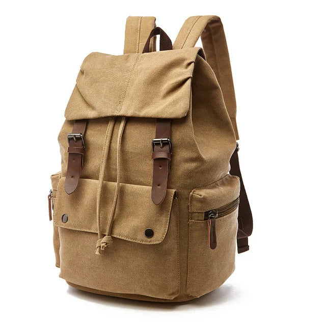 Sac à dos scolaire en toile vintage