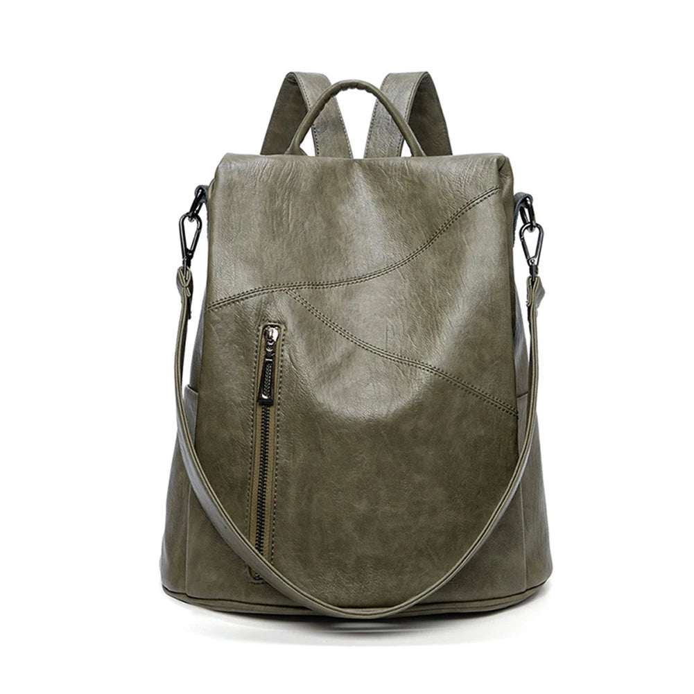 Sac à dos cuir femme vintage vert