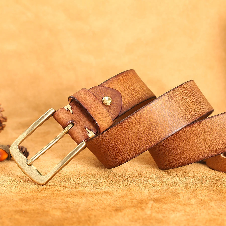Ceinture vintage en cuir faite à la main
