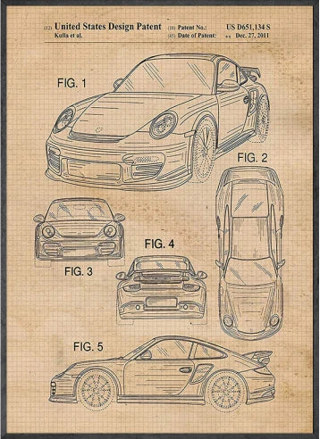 Tableau Vintage Porsche 911