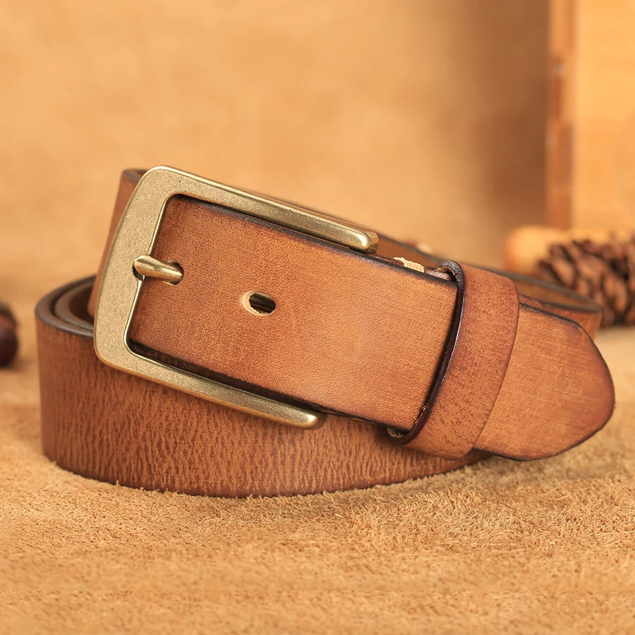 Ceinture vintage en cuir faite à la main
