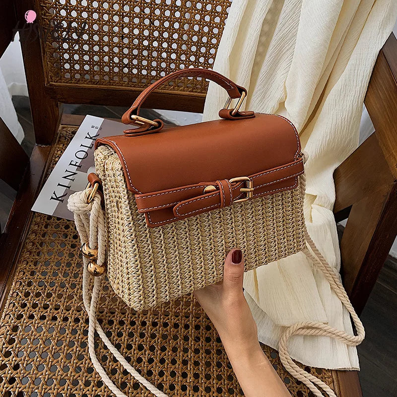 Sac à main en rotin vintage