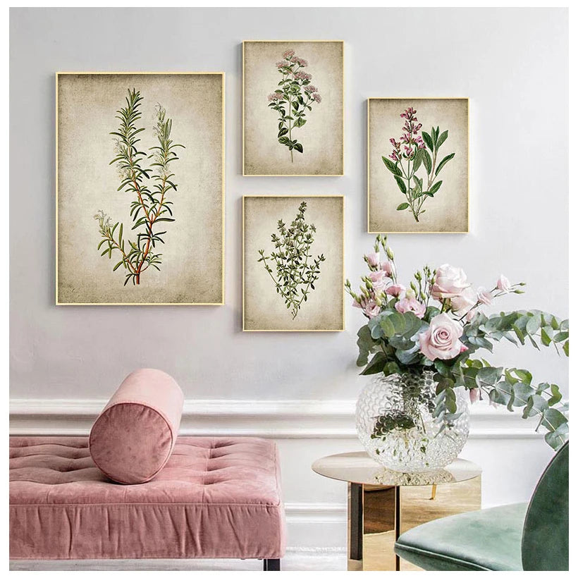 Affiche fleurs vintage