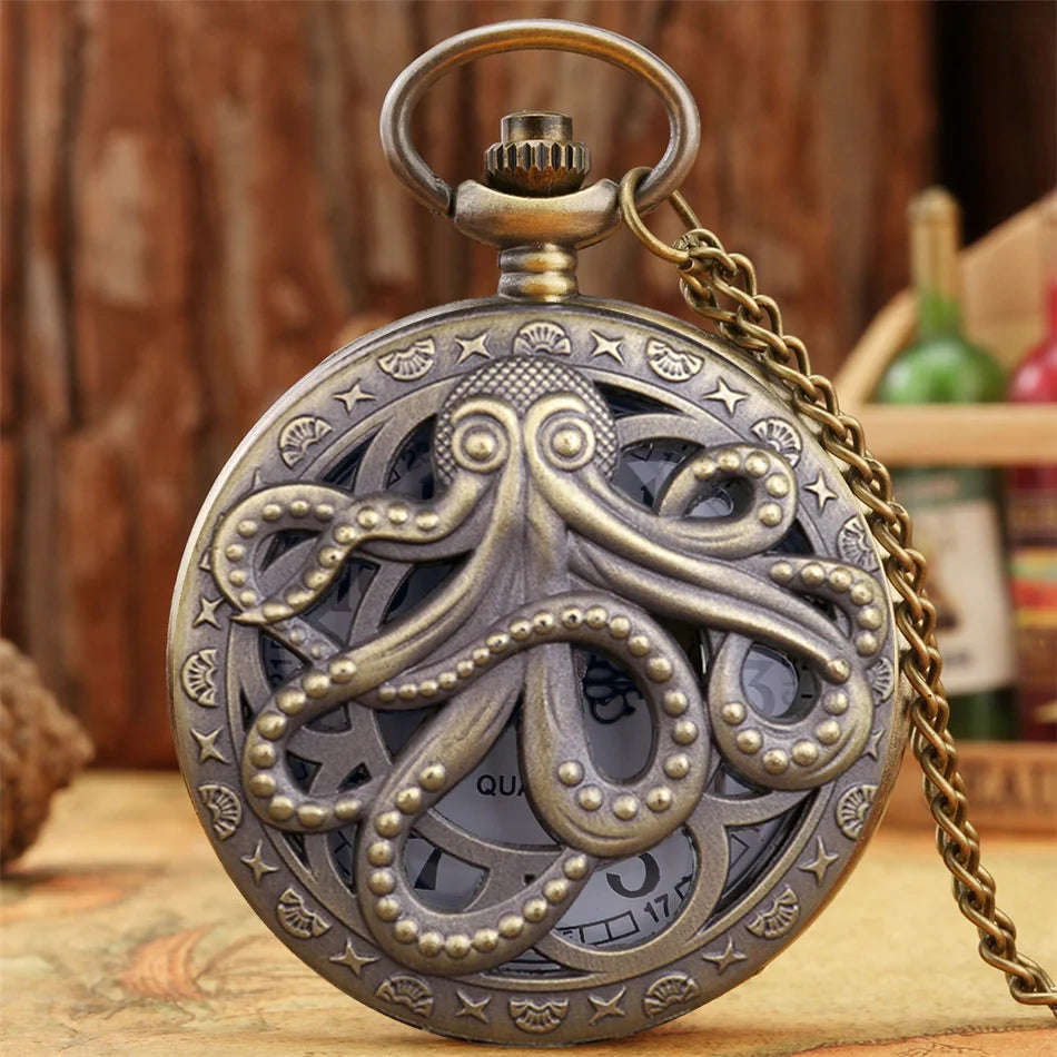 Montre à gousset vintage pieuvre