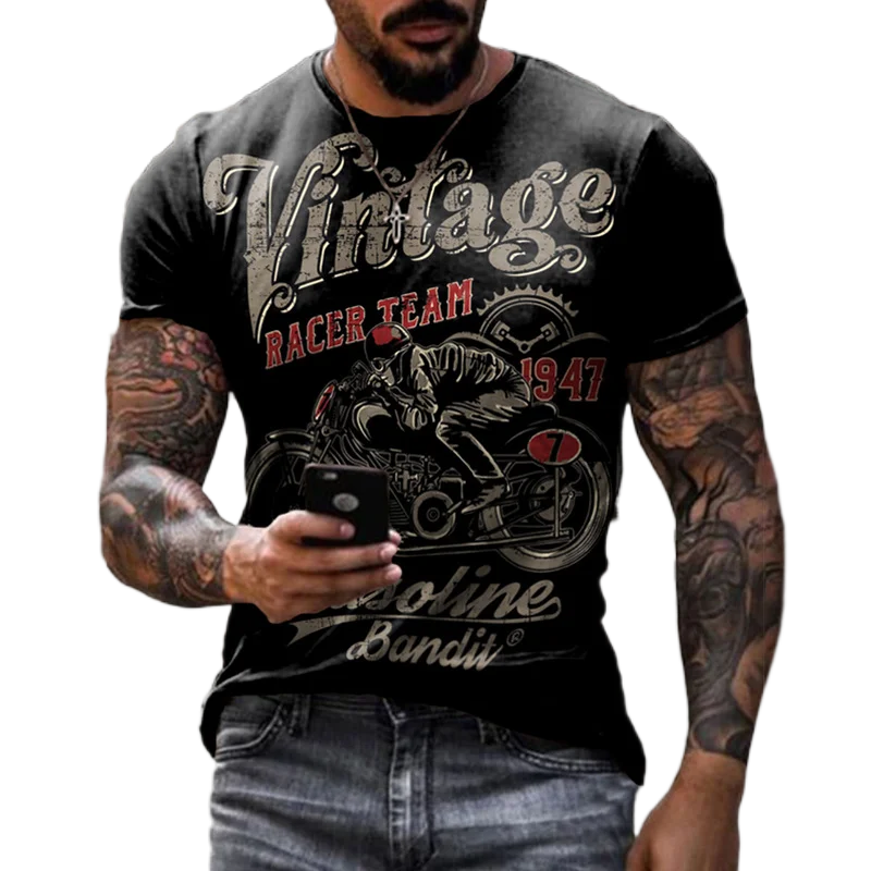 T-shirt moto vintage