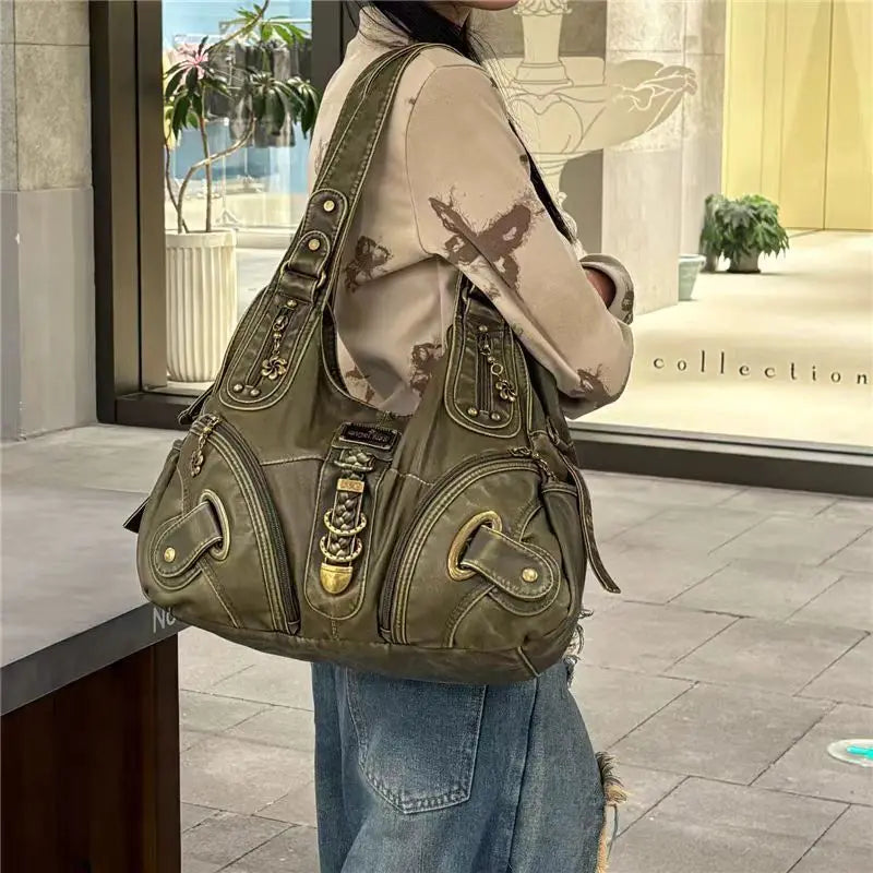 Sac à main vintage détails métalliques