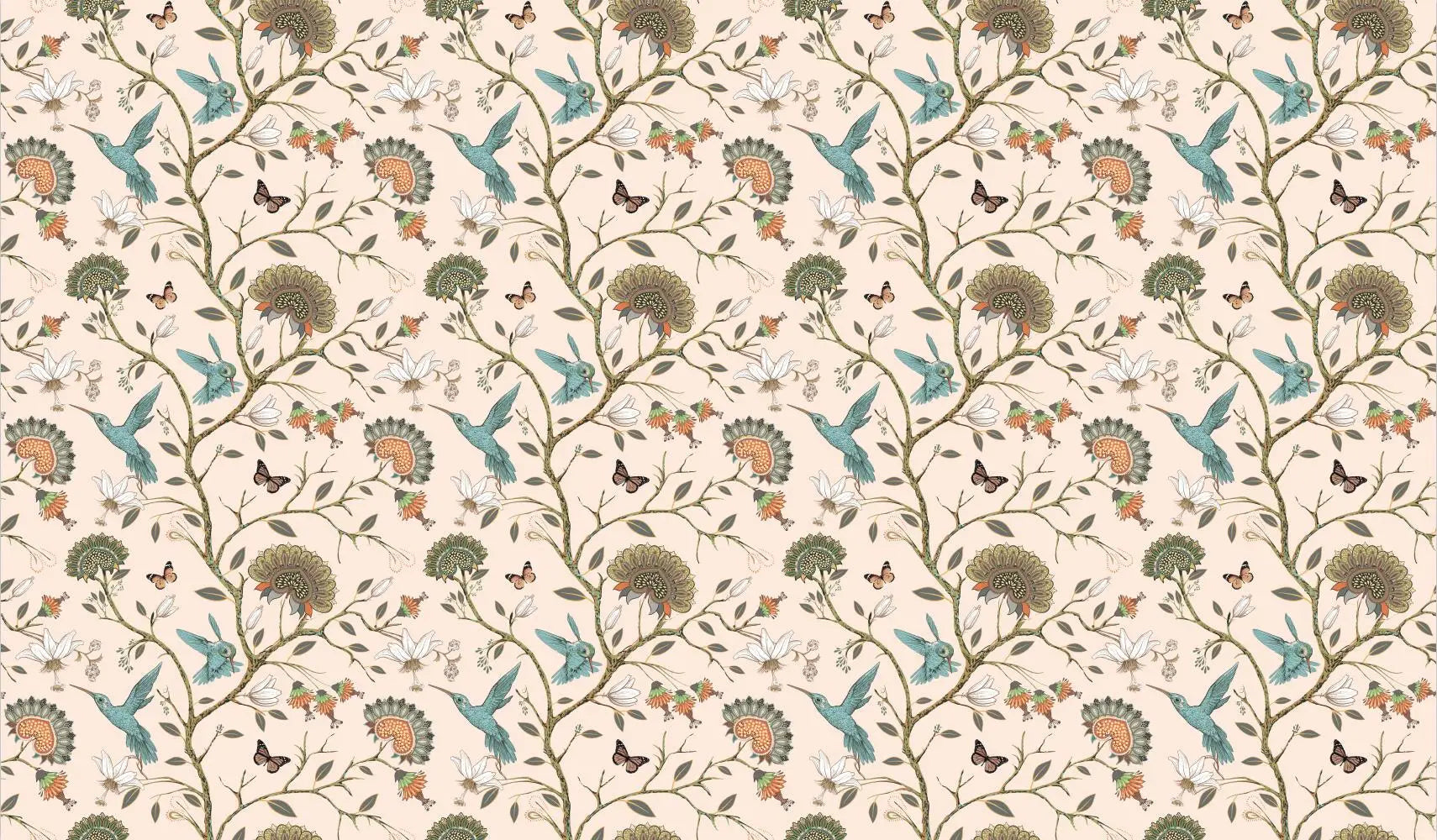 Papier peint oiseaux vintage