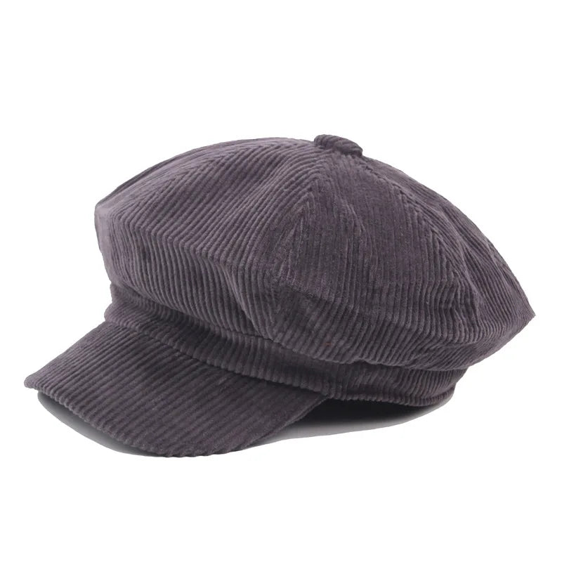 Casquette gavroche vintage velours cotelé