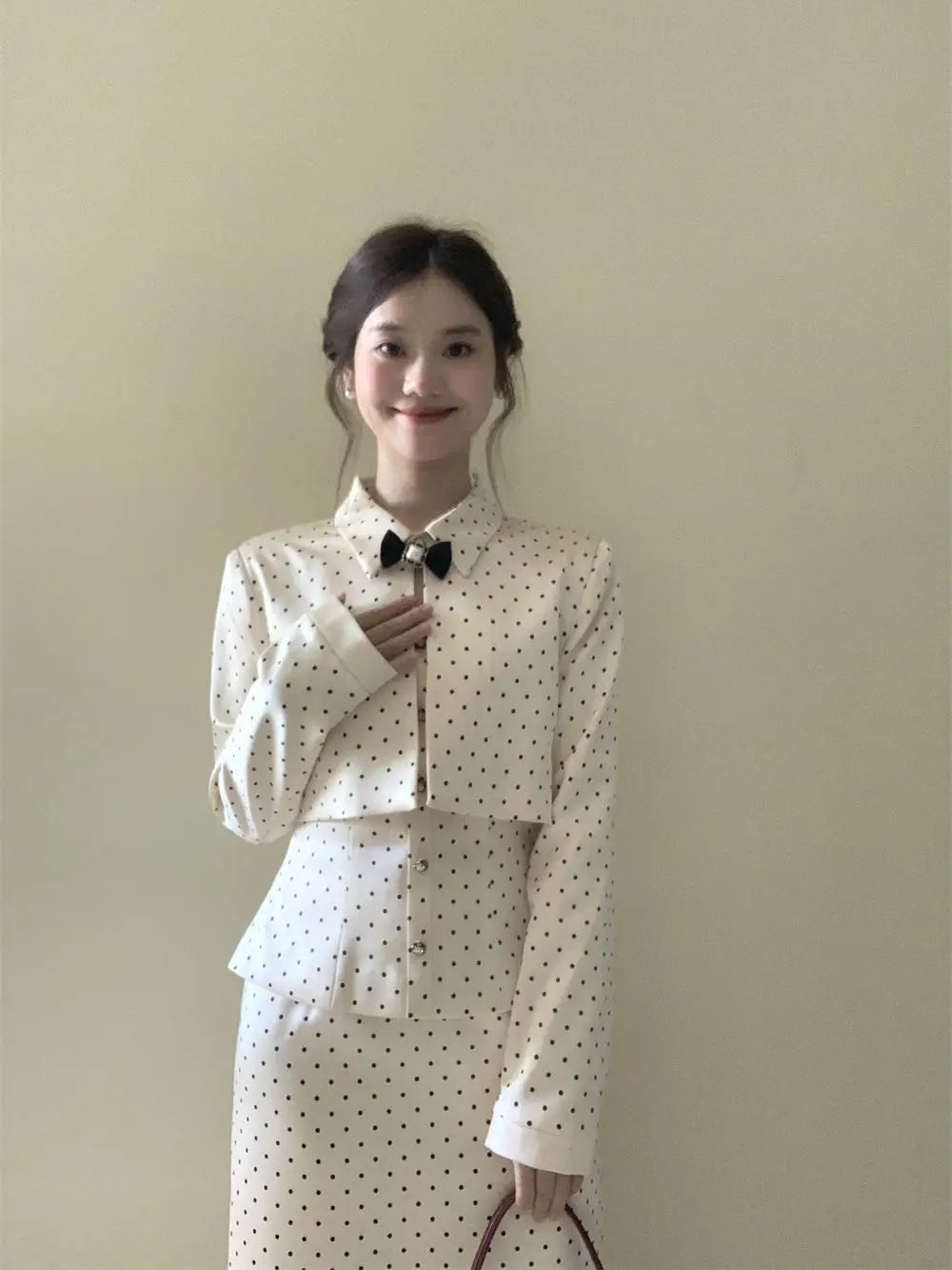 Veste courte à petit pois vintage
