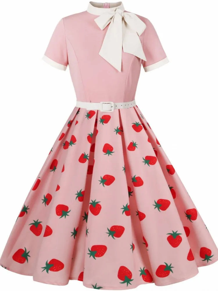 Robe vintage à jupe fleurie