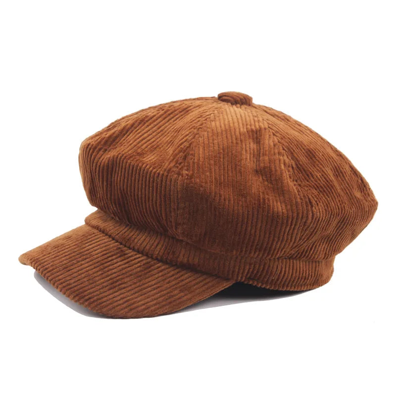 Casquette gavroche vintage velours cotelé