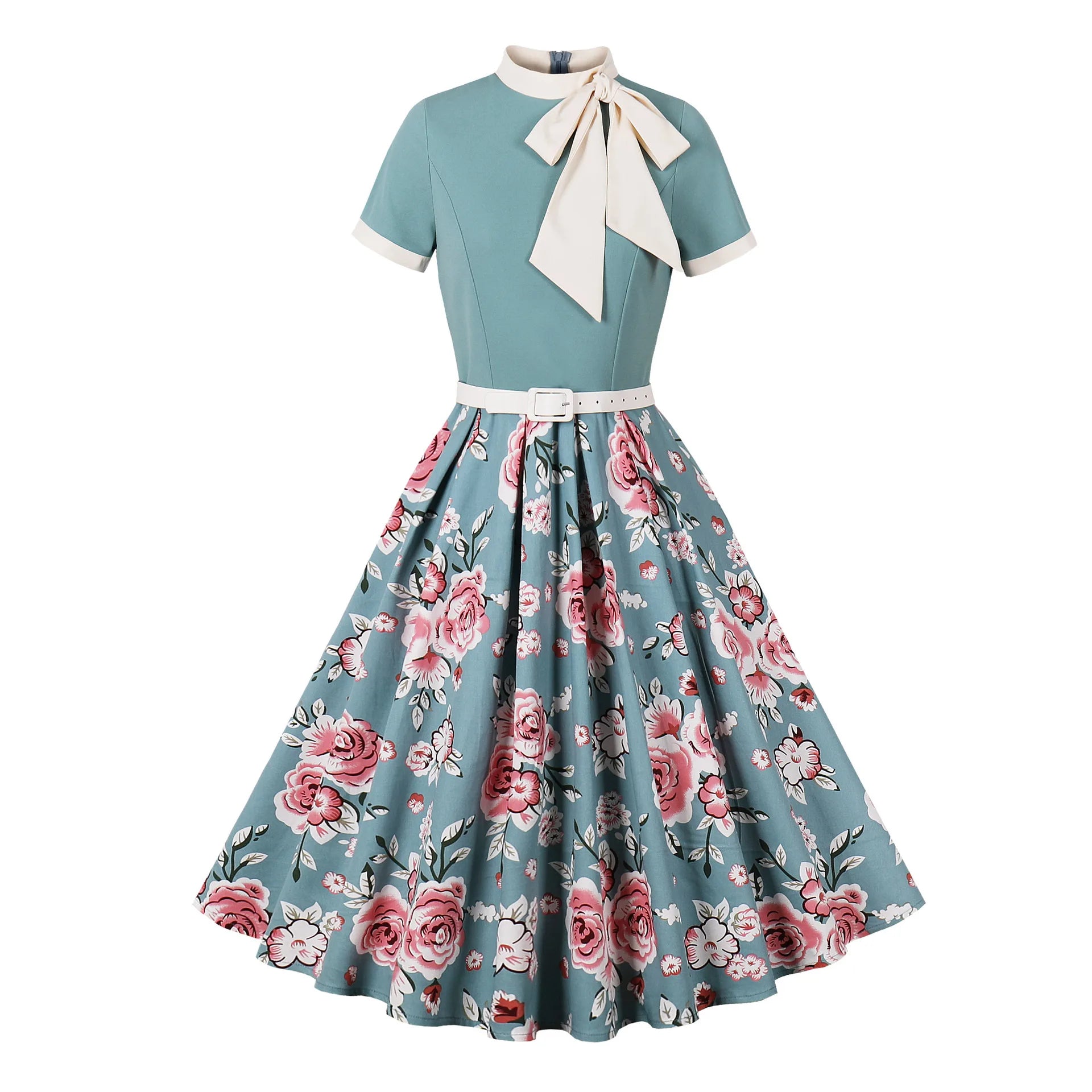 Robe vintage à jupe fleurie