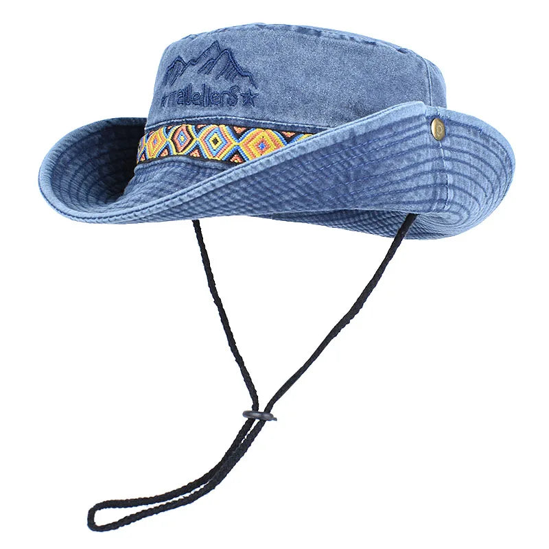 Chapeau brodé vintage indiana jones