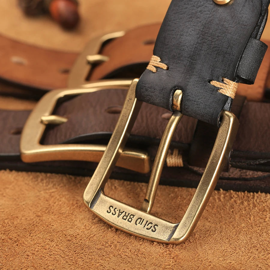 Ceinture vintage en cuir faite à la main