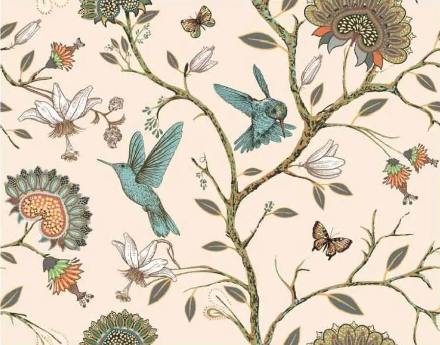 Papier peint oiseaux vintage